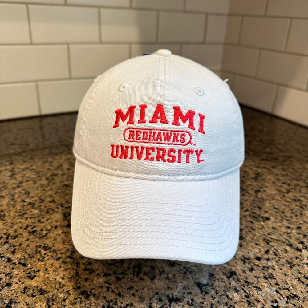 Miami RedHawks University Gear for Sports Dad Hat OSFM White Adjustable New